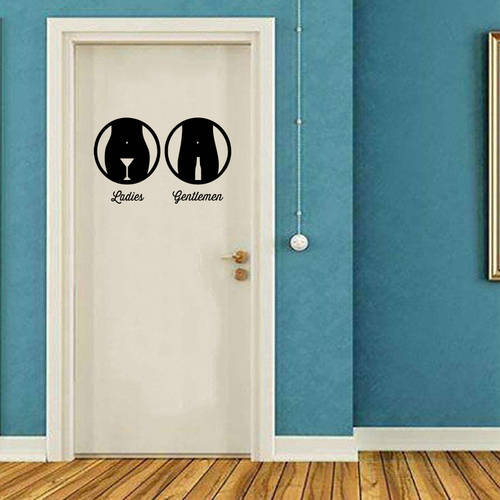 Creative Man Woman Pattern Sticker Vinyl Wall Art Mural Home Decoration Poster Door Toilet Decals Waterproof Removable Wallpaper