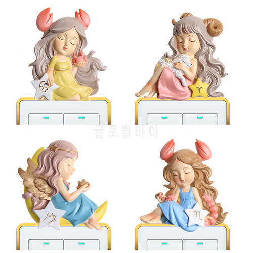 Resin Switch Stickers Cartoon Socket Decor Home Decoration Accessories Wall Stickers Fairy Tale Creative 3d Stereo Stickers