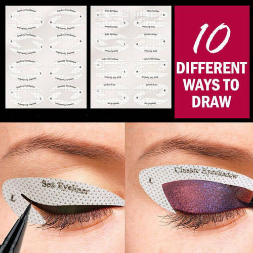 32pcs/Set Lazy Quick Eyebrow Stickers Eyebrow Card Template Eyeliner Eyeshadow Stencils Aids Guide Tattoos Makeup Tool Adjustabl