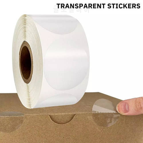500pcs transparent labels business package seal labels sticker PVC adhesive custom sticker stationery supply
