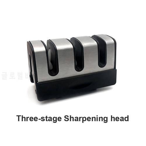 New 2/3 Stages Knife Sharpener Diamond Ceramic Rod Sharpener Sharpening Non-slip Base Stainless Steel Blade Cutter head