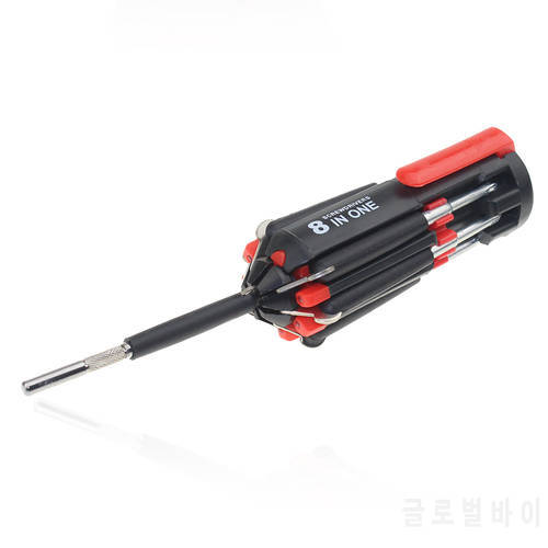 8 In 1 Combinati Slotted Phillips Screwdriver Precision With LED Light Folding Screwdriver Bits Multitool Household Repair Tool