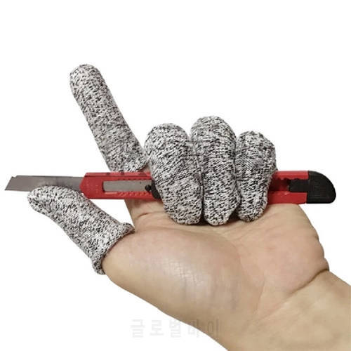 5Pcs/Set Kitchen Anti-cut Finger Cots Thumb Protector Sleeve Flexible Resistant for Work, DIY,Garden, Fingertips Safety Gloves