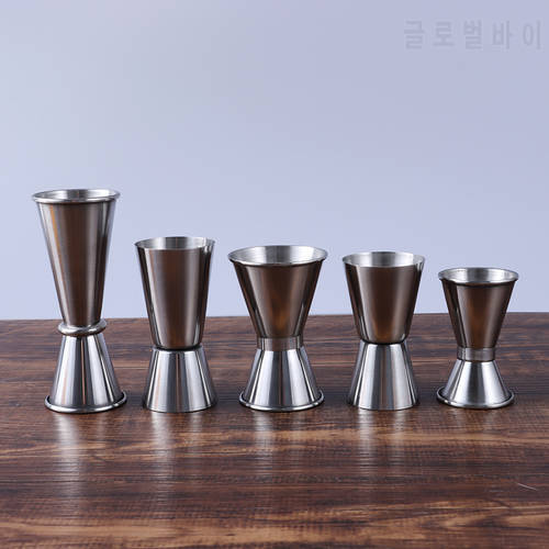 1pc Stainless Steel Cocktail Shaker Measure Cup Dual Shot Drink Spirit Measure Jigger Kitchen Bartender Drink Party Bar Tools