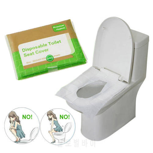 10Pcs/pack Disposable Paper Toilet Seat Cover Protector Camping Travel Hygienic Toilet Mat Pad Cushion Bathroom Accessories