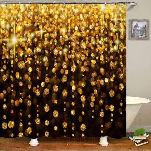 Golden Fantasy Colorful Print Shower Curtain waterproof Polyester With Hook Bathroom Decorate Curtain 3D Shower Curtain 240*180