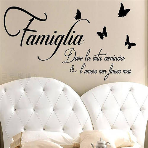 Family Love Never End Quote Vinyl Wall Decal Wall Lettering Art Words Wall Sticker Home Decor Wedding Decoration Stickers Hot