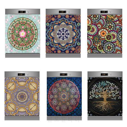 Classic Pattern Wallpaper For Dishwasher Self-Adhesive Mandala Wall Stickers Kitchen Decoration Cabinet Door Desktop Sticker DIY