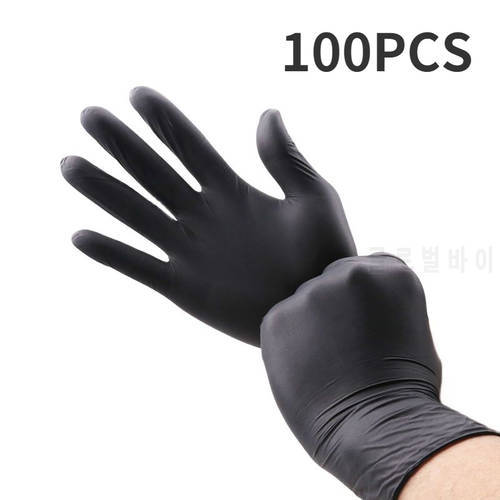 100pcs/Box Disposable Black Gloves For Work/Gardening/Dishwashing/Household Kitchen Cleasning Work Protective Safety Gloves