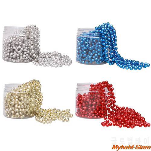 8m Christmas Decoration Bead Chain Red/Blue/Gold/Silver Beads Garland Christmas Tree Hanging Bead Pearl Ornament Christmas Decor