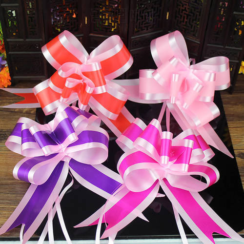 10pcs/lot Gift Packing Pull Bow Ribbons Gift Wrapping Wedding Birthday Party Supplies Home Decoration DIY Pull Flower Ribbons