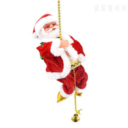 Santa Claus Climbing Beads Battery Operated Electric Climb Up and Down Climbing Santa with Light and Music Christmas Decoration