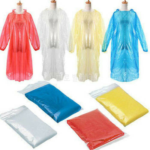 Disposable Raincoat Adult Unisex Waterproof Rainwear Outdoor Camping Festival Poncho PE Plastic Rain Coat