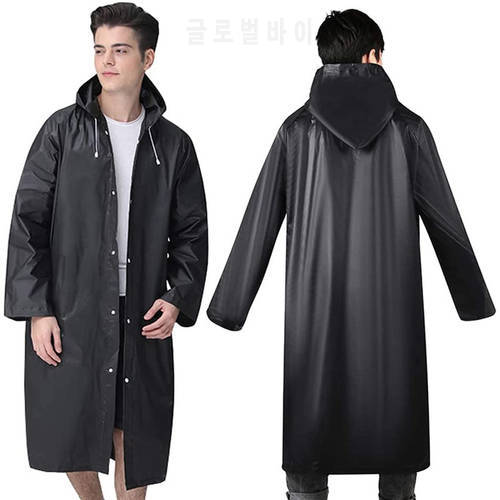 120*68Cm Eva Unisex Raincoat Rain Poncho Waterproof Jacket Rain Coat Reusable Women Men Black Camping Waterproof Rainwear Suit