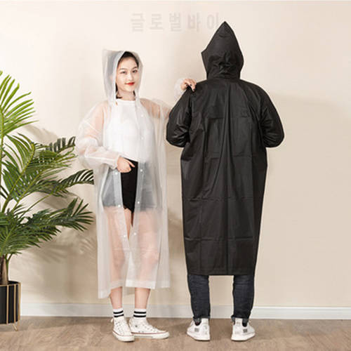 High Quality 1PC 150*73cm EVA Unisex Raincoat Thickened Waterproof Rain Coat Women Men Black Camping Waterproof Rainwear Suit