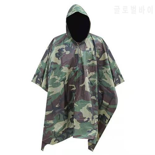 Multifunctional Portable Backpack Raincoat Outdoor Mountaineering Travel Riding Rain-Proof Poncho Mountain Forest Tactical Cloak