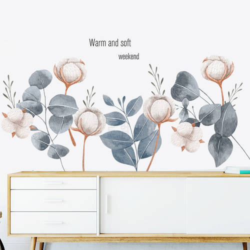 Art Painted Self-Adhesive Wall Stickers Watercolor Cotton Stickers Interior Decoration Wallpaper