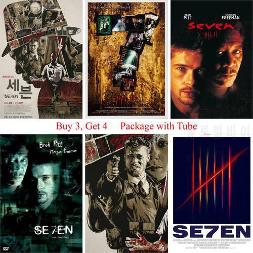 Se7en Posters Movie Wall Stickers White Coated Paper Prints High Definition Clear Image Home Decoration Livingroom Bedroom