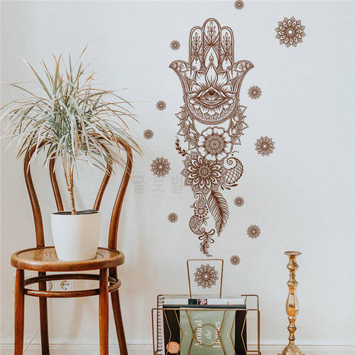 Mandala Lotus Vinyl Wall Decal Lotus Flower Mandala Zen Decor Decals Bohemian Style Yoga Meditating Sticker Bedroom Poster