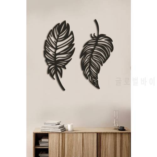 Decorative Double Leaf Set Laser Cut Wooden Wall Decoration Product