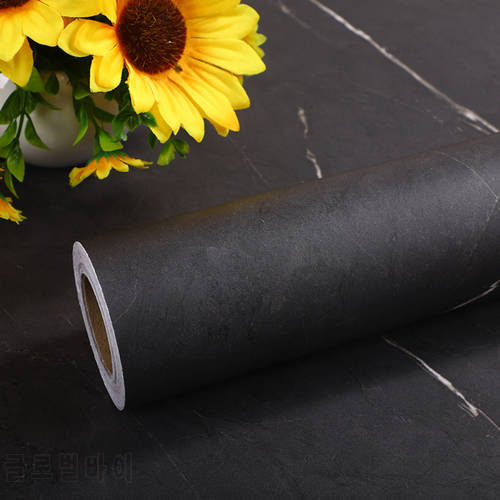 New Matte Black Marble Stickers Thickened Waterproof Removable Wallpaper Kitchen Bathroom Living Room Decor Renovation Wallpaper