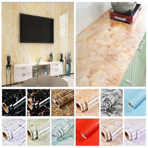 Marble Self-adhesive Wallpaper For Kitchen Tables Cupboard Vinyl Wall Stickers Decoration Film Furniture Living Room Peel Decal