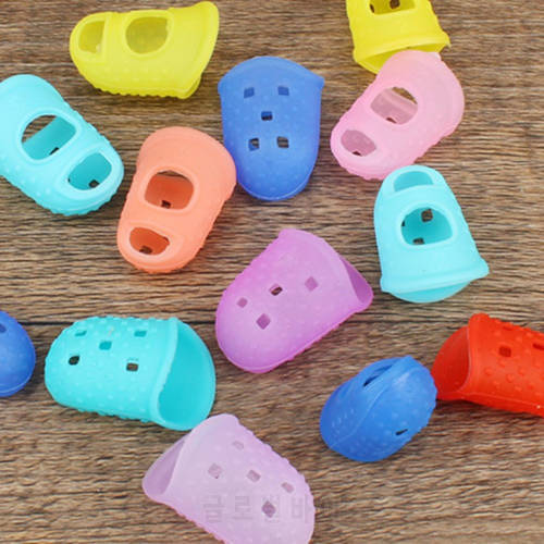 5 Pcs Rubber Sewing Thimble Breathable Protective Silicone Finger Thimble Finger Cover Caps Quilting Sewing Needlework Craft