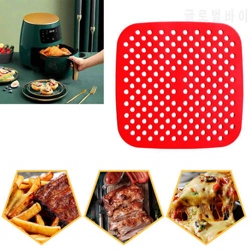 Reusable Silicone Air Fryer Paper Square Round Non-stick Durable Pad Scale Kitchenware Air Fryer Pot Mat Kitchen Accessories