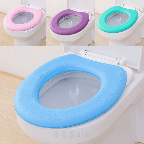 Waterproof Soft Toilet Seat Cover EVA Toilet Cushion Sticker Winter Warm Bathroom Closestool Protector Bathroom Accessories