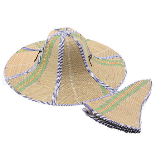 Summer Straw Wide Brim Hat Fisherman Sun Hat Rattan Straw Hat Folding Anti-ultraviolet Garden Fishing Sunshade Hat