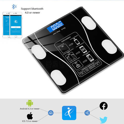 Body Fat Scales Bluetooth Bathroom Weighing Scale Electronic High-Precision Kichen Digtal Scale With Wirless-compatible Sync App