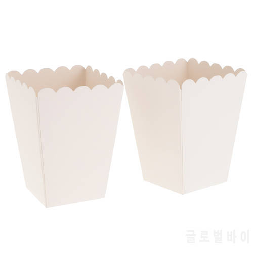 Set of 12 Pure White Popcorn TREAT BOXES - Snack Buckets Birthday Party Favour Loot Paper Bags