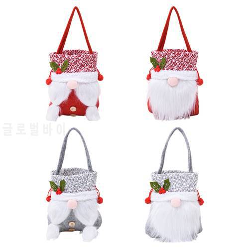 Christmas Gnome Gift Bag Portable Tote Bag for Xmas Home Festival Party Favor Apple Candy Gifts Bag Portable Favors Bag