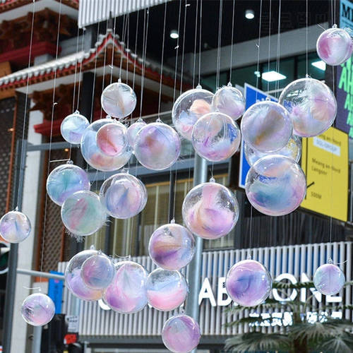 Christmas Home Decorations Ball 2023 Ornaments Transparent Plastic Balls Wedding Party Hanging Christmas Spheres Decor Baubles
