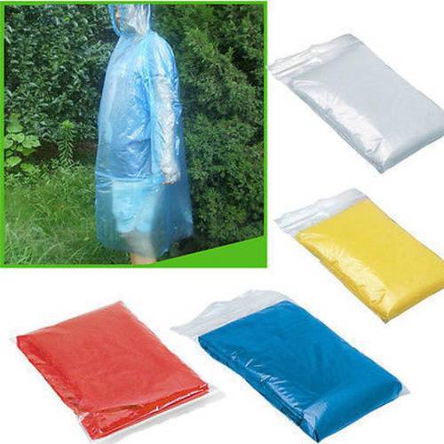simple Practical 1Pcs Unisex Disposable Raincoat solid color new Adult Emergency Waterproof Poncho easy take Travel Rain Coat