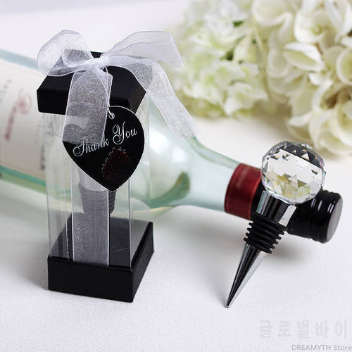 Creative wine set wedding supplies round head crystal ball zinc alloy wine stopper small gift wedding wine stopper 20pcs