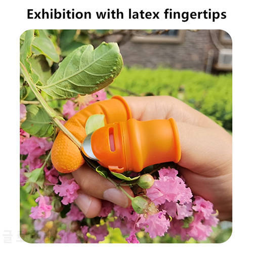 Silicone Thumb Knife Finger Protector Metal Fingernail Vegetable Harvest Knife Plant Blade Scissors Cutting Rings Garden Gloves