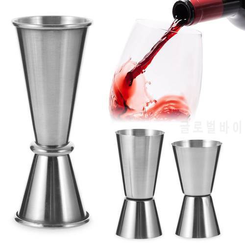 Stainless Steel Cocktail Shaker Measure Cup Dual Shot Drink Spirit Measure Jigger Kitchen Bar Tools