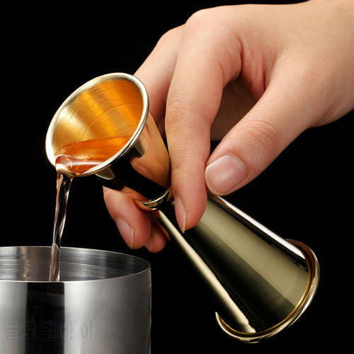 15/30ml or 25/50ml Dual Shot Stainless Steel Measure Cup Cocktail Shaker Drink Spirit Measure Jigger Kitchen Bar Barware Tools