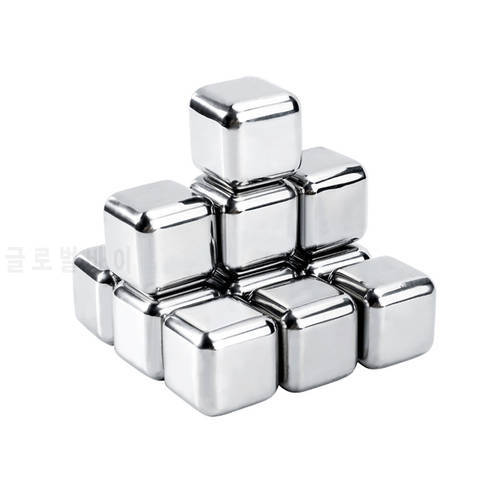 Stainless Steel Ice Cubes Reusable Chilling Stones for Whiskey Wine Keep Your Drink Cold Longer SGS Test Pass Christmas Bar