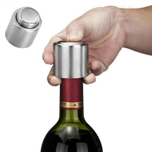 Stainless Steel Vacuum Sealed Red Wine Storage Bottle Stopper Plug Bottle Cap Opener Wine tool Household Kitchen Bar Tools