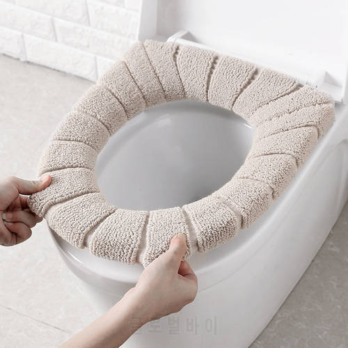 Toilet Seat Mat Cover Winter Warmer Pad Cushion Thicker Washable Closestool Soft Warmer Bathroom Supplies