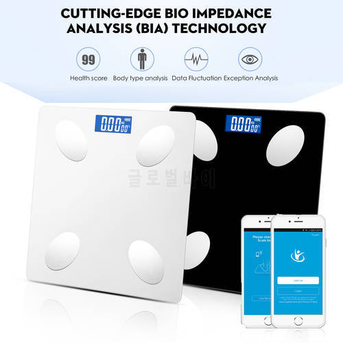 Smart Weight Scale Bathroom Health BMI Analyzer Body Fat Moisture Test High-precision Mobile Phone Bluetooth LED Digital Display