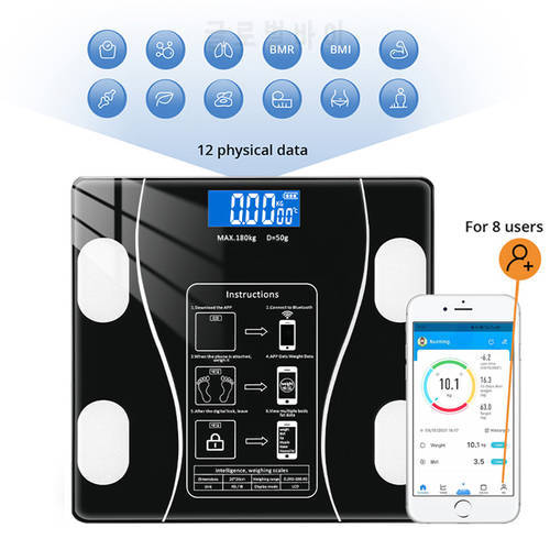 Bathroom Body Scale Smart Wireless Bluetooth Scales Digital Electronic Floor Weight Scale Balance Body Composition Analyzer