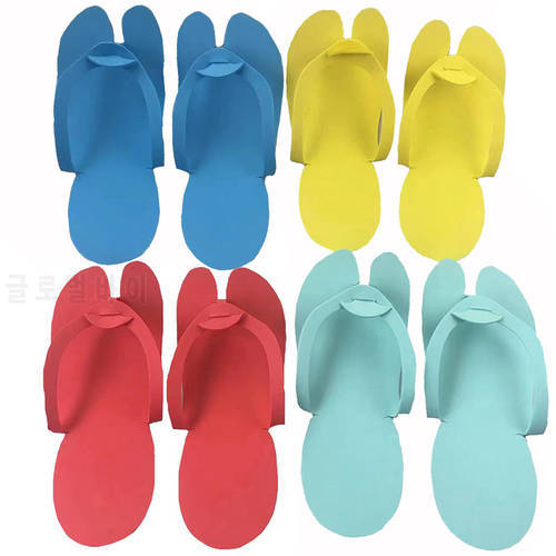 12 Pairs/Lot Disposable Slippers Portable Travel Foam Shoes Eva Sandals Beach Foot Flip Flop Hotel Nail Salon Spa Pedicure Tools