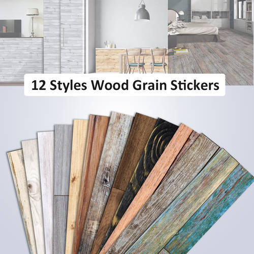 Self Adhesive 3D Wood Grain Floor Stickers Waterproof Vinyl PVC Bedroom Living Room Kitchen Wall Sticker Home Decor Removable