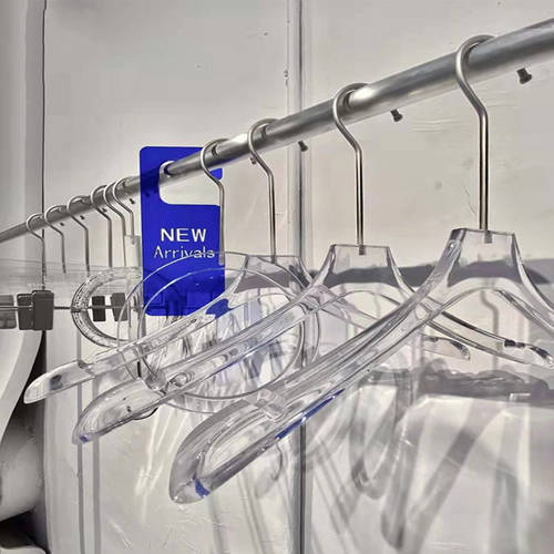 Customized Logo Acrylic Transparent Hanger Crystal Seamless Suit Coat Hanger for Wedding Clothes Store