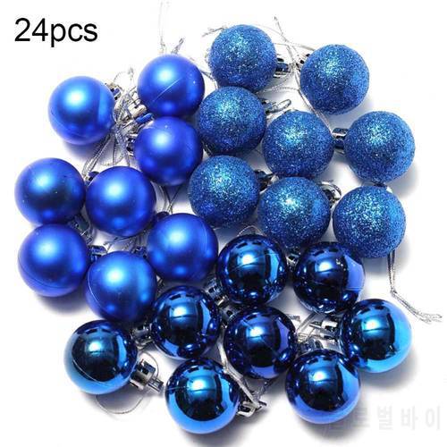 24Pcs 3cm Plastic Christmas Tree Balls Baubles Home Party Hanging Ornaments Christmas Decoration For New Year 2022