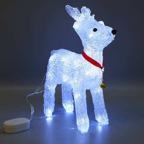 30CM Height Christmas 3D Acrylic LED Elk Light Night Lamp Holiday Lighting Ornament Party Home Room Outdoor Decoration Gift