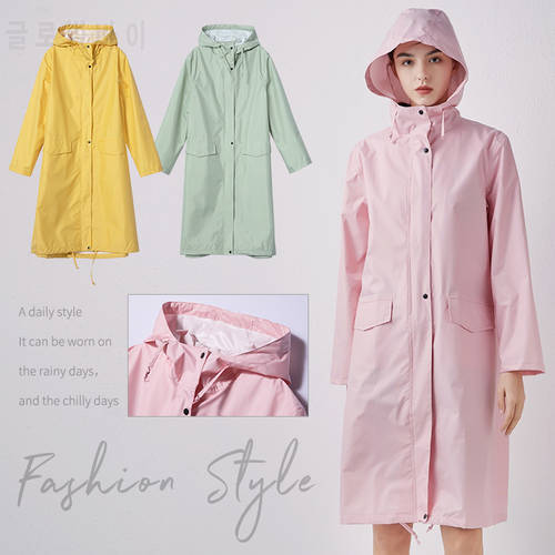 New Fashion Women Lightweight Breathable Raincoat Waterproof Long Rain Coat Adults Outdoor Windproof Men Hiking Rainwear Jacket